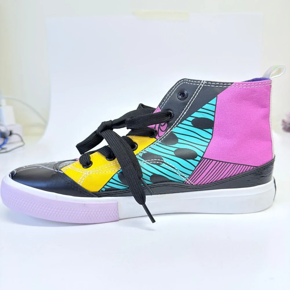Ground Up Nightmare Before Christmas Sally Jack Skellington High Top Sneakers 9 - Picture 4 of 11